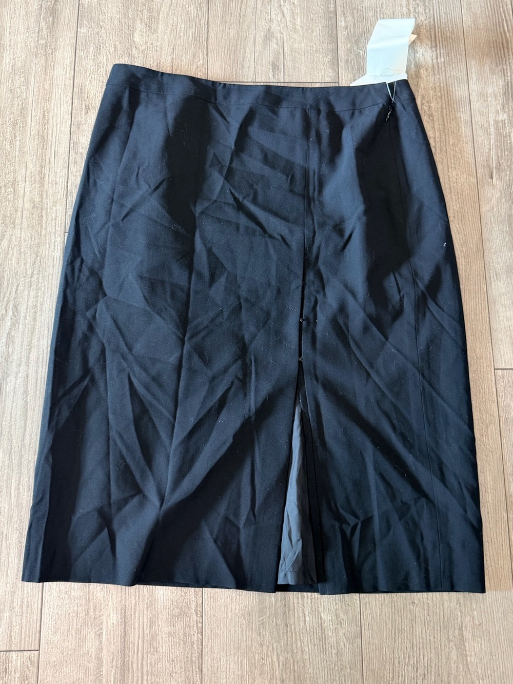 Tailored Black Pencil Skirt with Front Slit